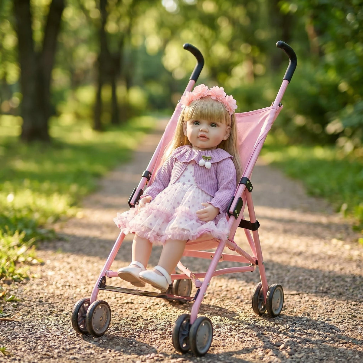 Lifelike Blonde Girl 22 Inch with Full Vinyl Body, Therapeutic Companion Toy Suitable For All Occasion Holiday Surprise