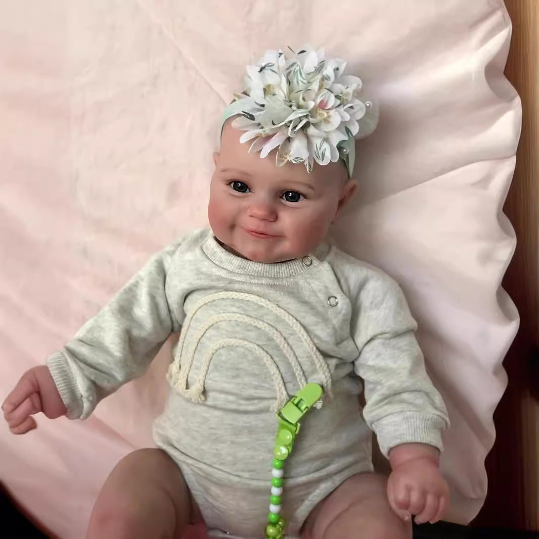 24 inch Finished Reborn Dolls Full Body Vinyl Baby Girl Doll Maddie Bath Toys Gift