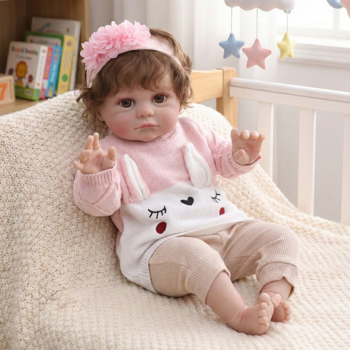 24 inch Hand-implanted Hair doll with Cloth Body, simulated humanoid children's play house gift collection