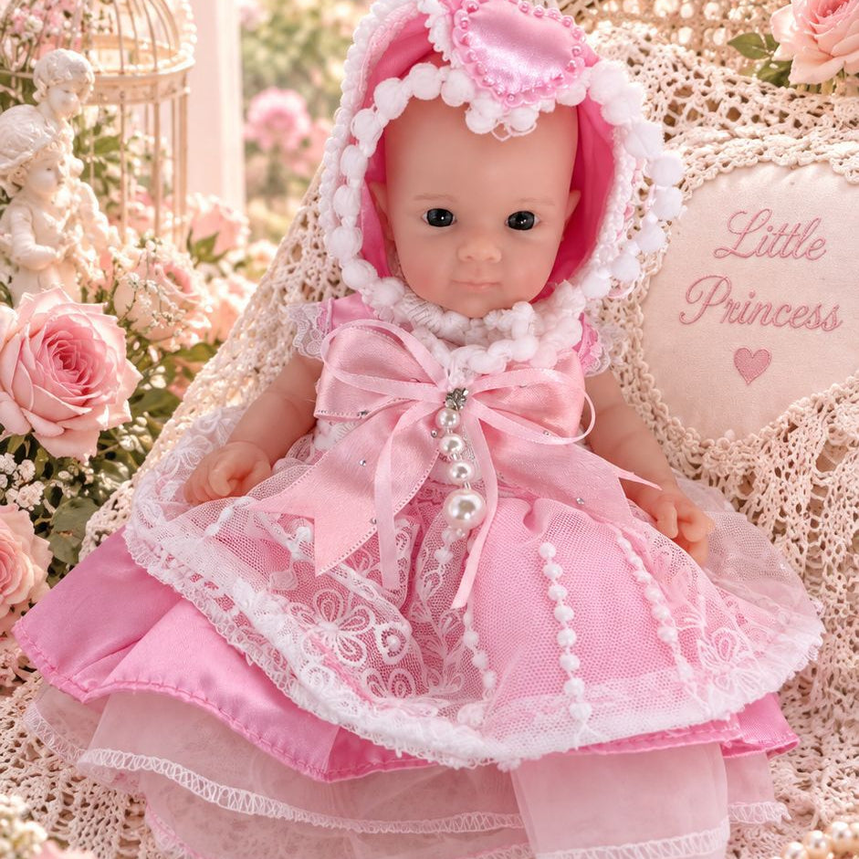 New 8 inch Full Silicone Body Reborn Doll, Changeable Clothes for Girls, Toy, Friend Gift for Kids