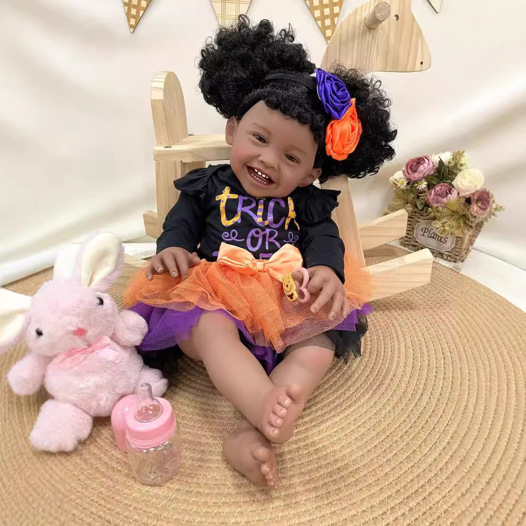 23 Inches Handmade Lifelike Reborn Doll with Cloth Body 3D Skin Realistic Newborn Baby Play Toy Gift for Girls & Doll Collectors