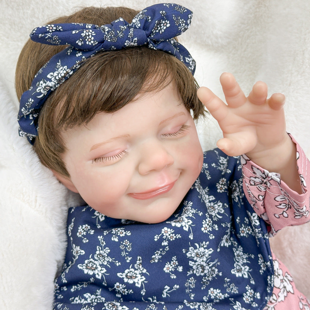 18 Inch Full Vinyl Realistic Sleepy Baby Doll, All-Ages Companion Doll for Display & Play