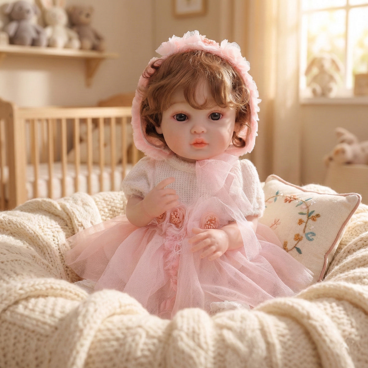 20inch/50CM reborn doll, hair transplant, fully vinyl body reborn doll, exquisitely hand-painted, 3D doll dress-up for gift and collectibles