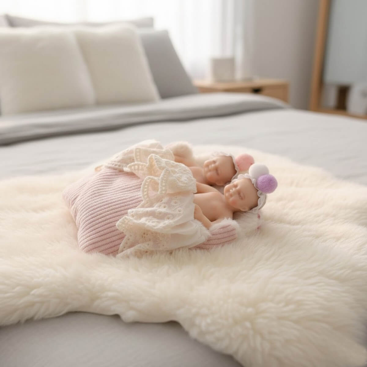 Lifelike Silicone Reborn twins Baby Doll 4 Inch