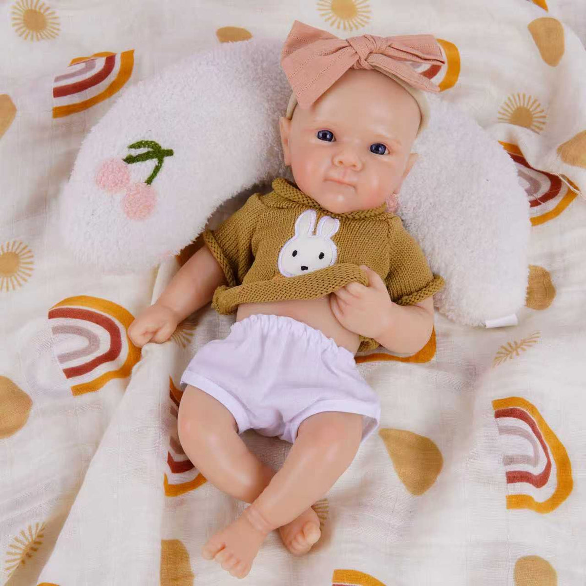 12 inch new reborn doll with full solid silicone with soft simulated baby skin toy for gifts