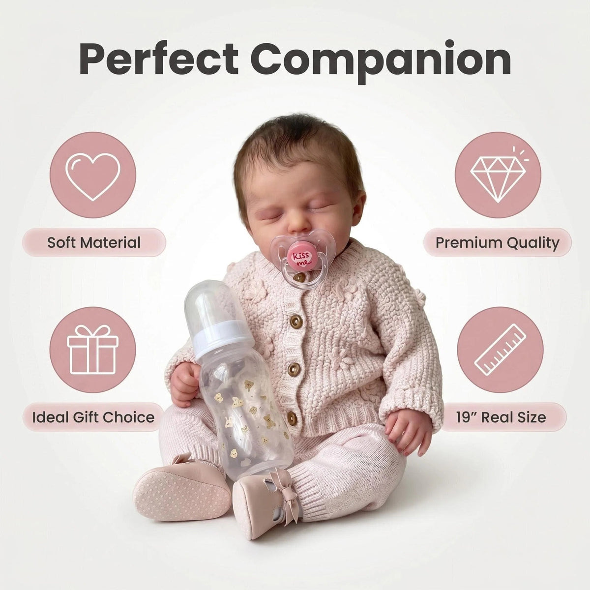 19 inch Reborn dolls handmade toy gift for children with full vinyl body