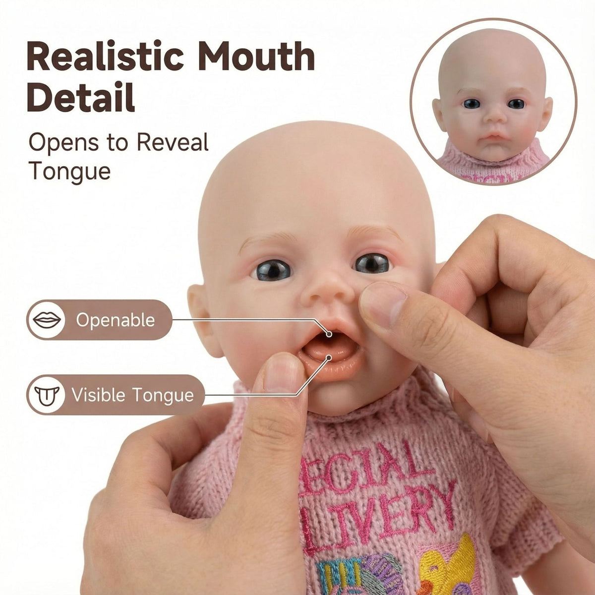 12 inch pink sweater top with meadow solid silicone reincarnation doll as a Christmas gift for children