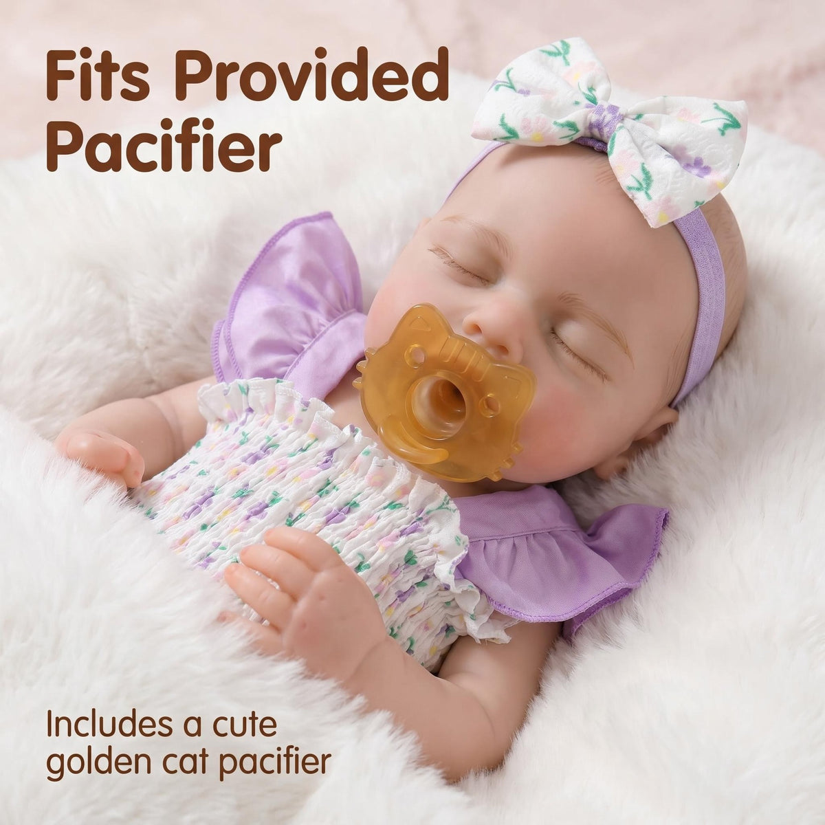 18 Inches Full Silicone Sleeping Reborn Doll, Gentle Floral Summer Outfit, Exclusive Holiday Gift for Reborn Doll Enthusiasts
