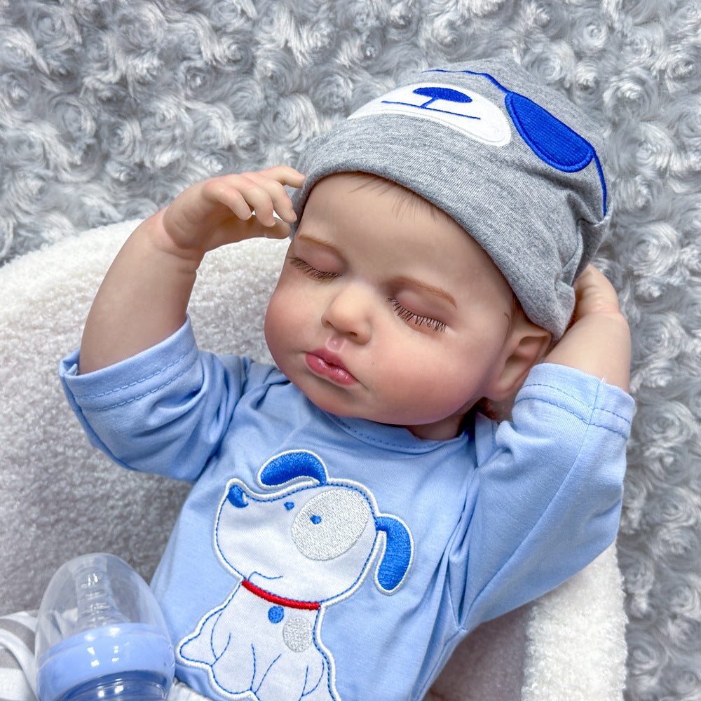 20 Inch Full-Vinyl Lifelike Sleepy Baby Doll, Comes With Baby Bottle, Timeless Keepsake for Birthdays and Holiday Gift Seasons
