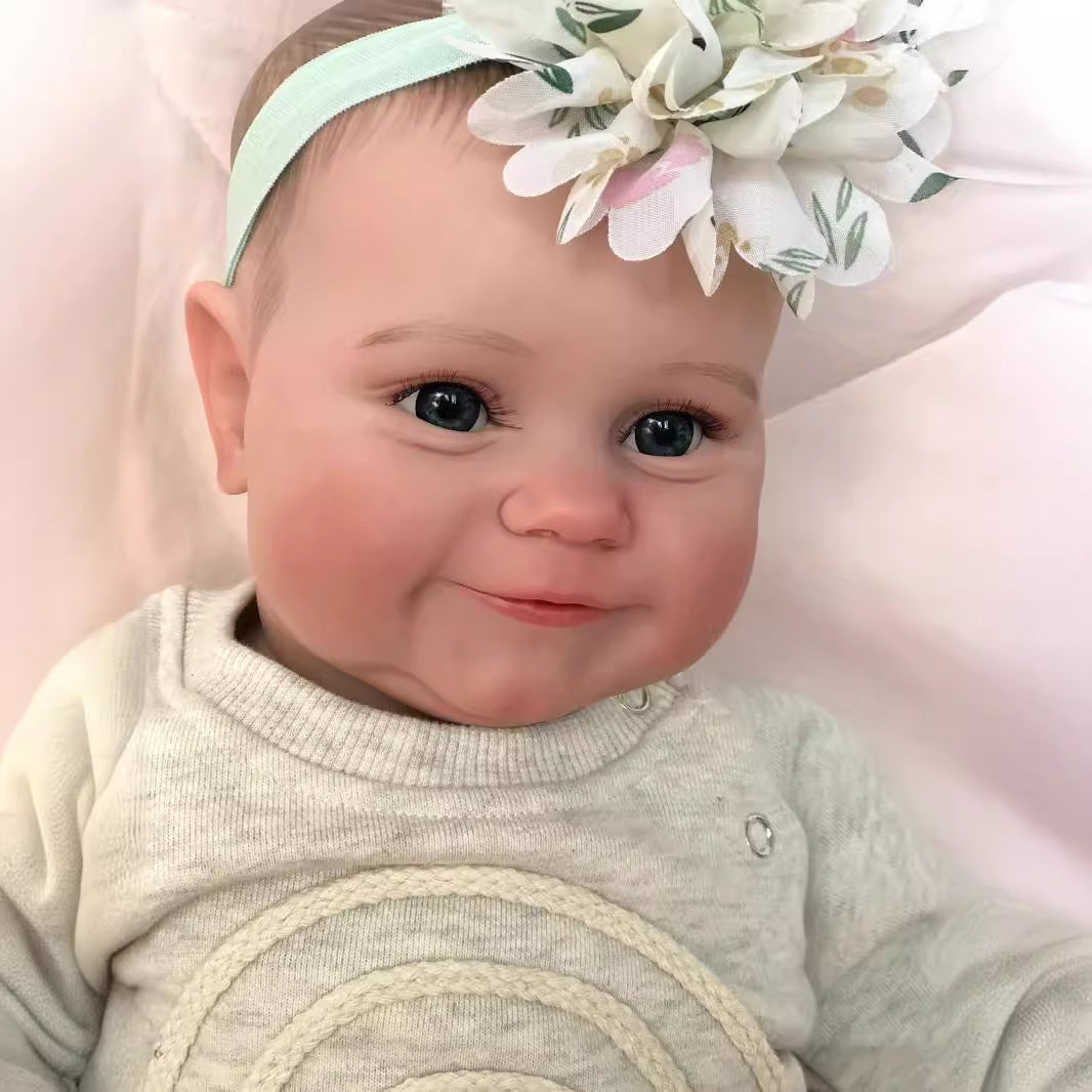24 inch Finished Reborn Dolls Full Body Vinyl Baby Girl Doll Maddie Bath Toys Gift