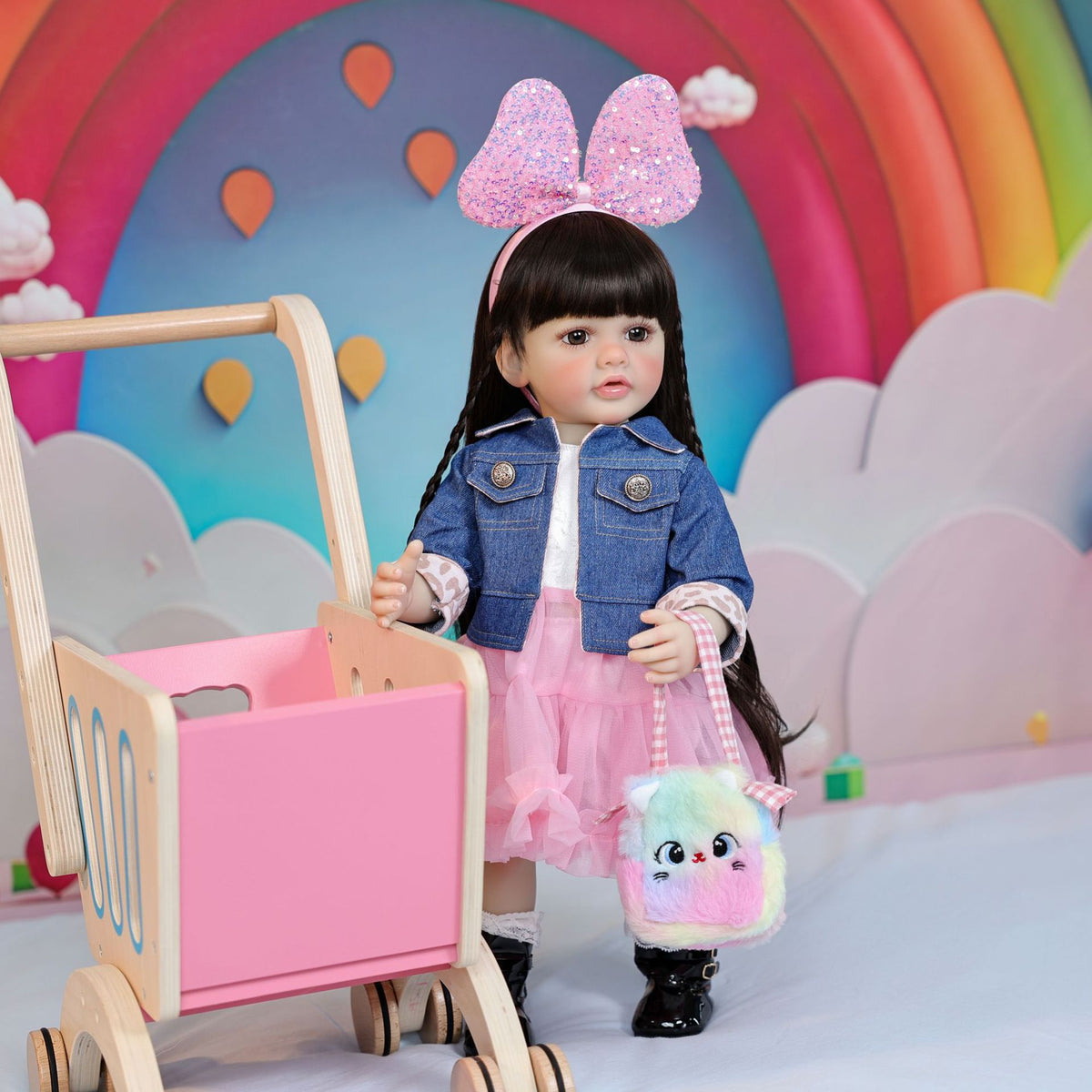 22 inch with Full vinyl Body Standing Toddler Reborn Dolls ornaments for gifts