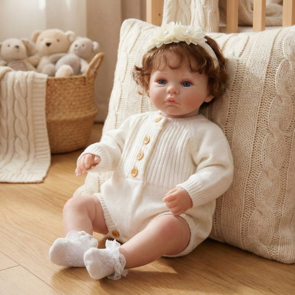 18 inch Hair Transplant Rebirth Doll 45CM Cloth Body Simulation Baby