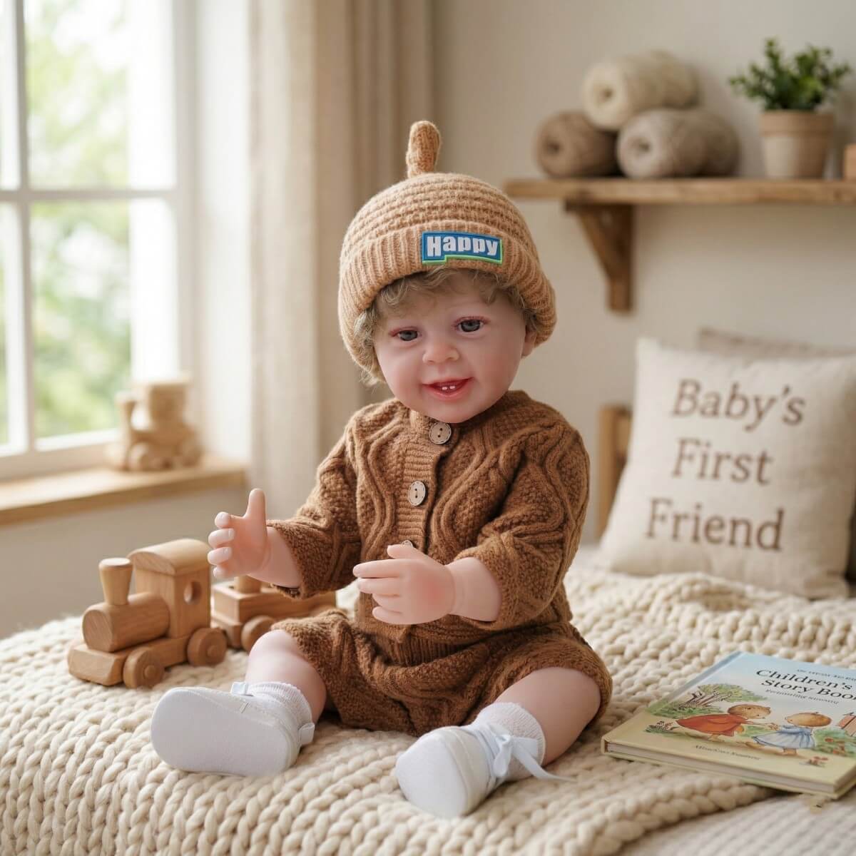 22 inch 55cm Reborn Doll Simulation Baby Soft Rubber Toy Doll