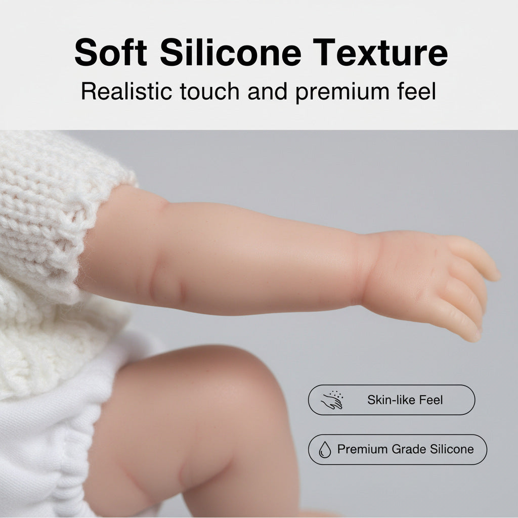 8-inch white woolen hat made of solid silicone simulation doll