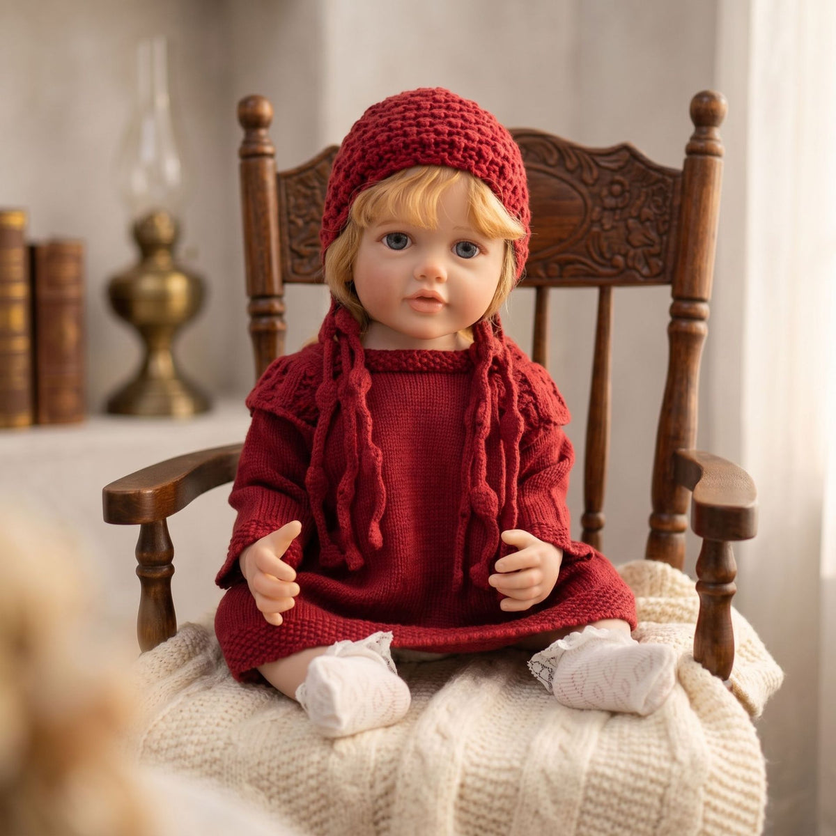 22 inch Reborn Doll with Full Vinyl Body simulated baby Hand-implanted Hair bath toy gift