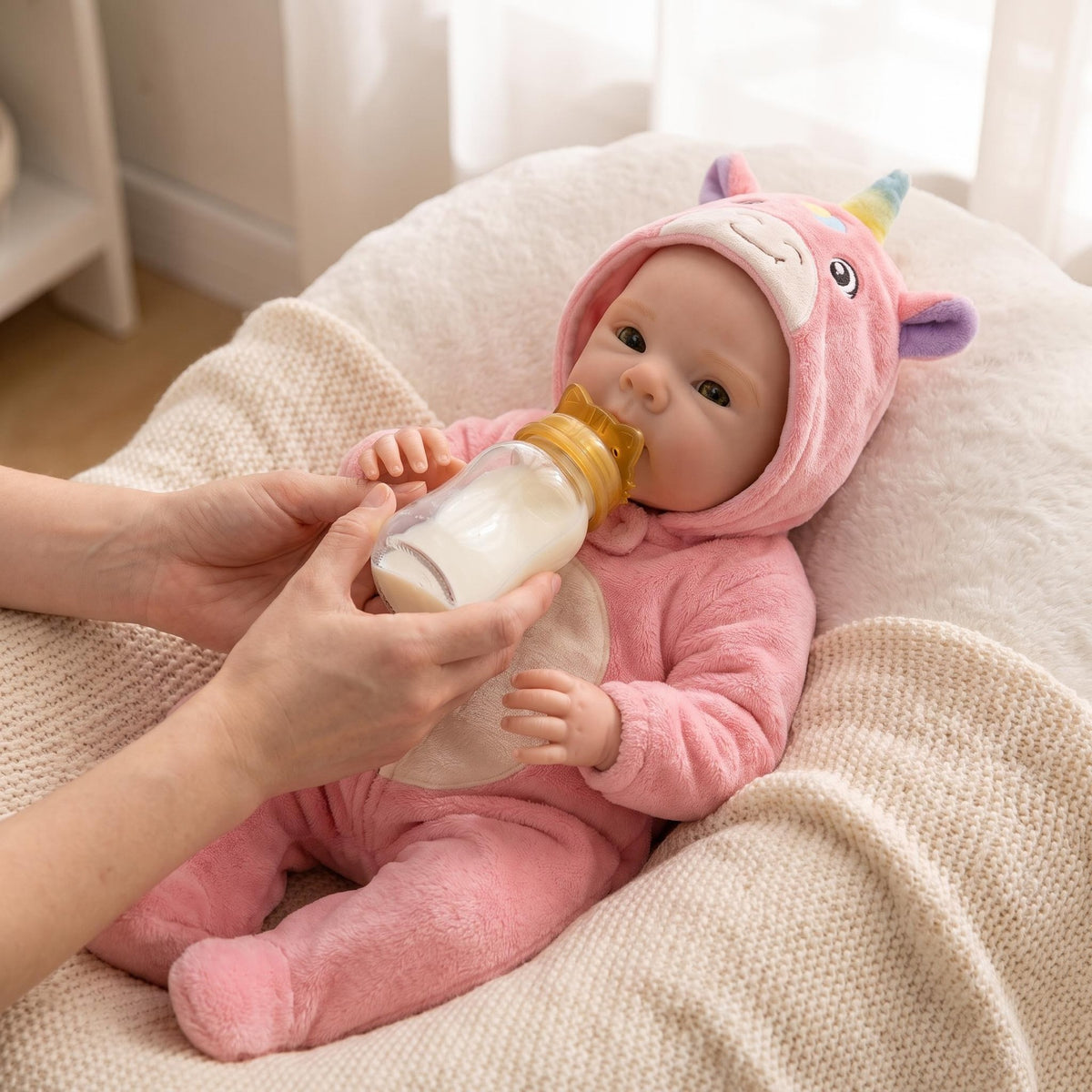 16 Inch Full Silicone Realistic Doll, Soft Unicorn Costume, Precious Keepsake for Kids and Adult Doll Collectors