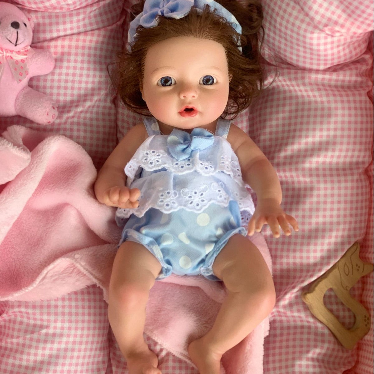 [Drink and Wet System] 13 Inch with Full Soild Silicone Reborn Girl Doll Real Life Drink Pee Function Doll Toy for Kids Play & Doll Collectors