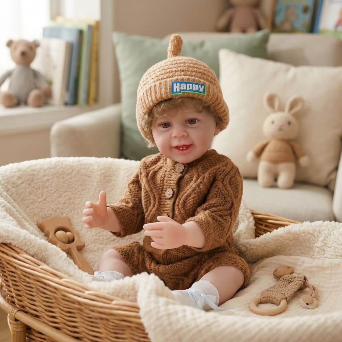 22 inch 55cm Reborn Doll Simulation Baby Soft Rubber Toy Doll