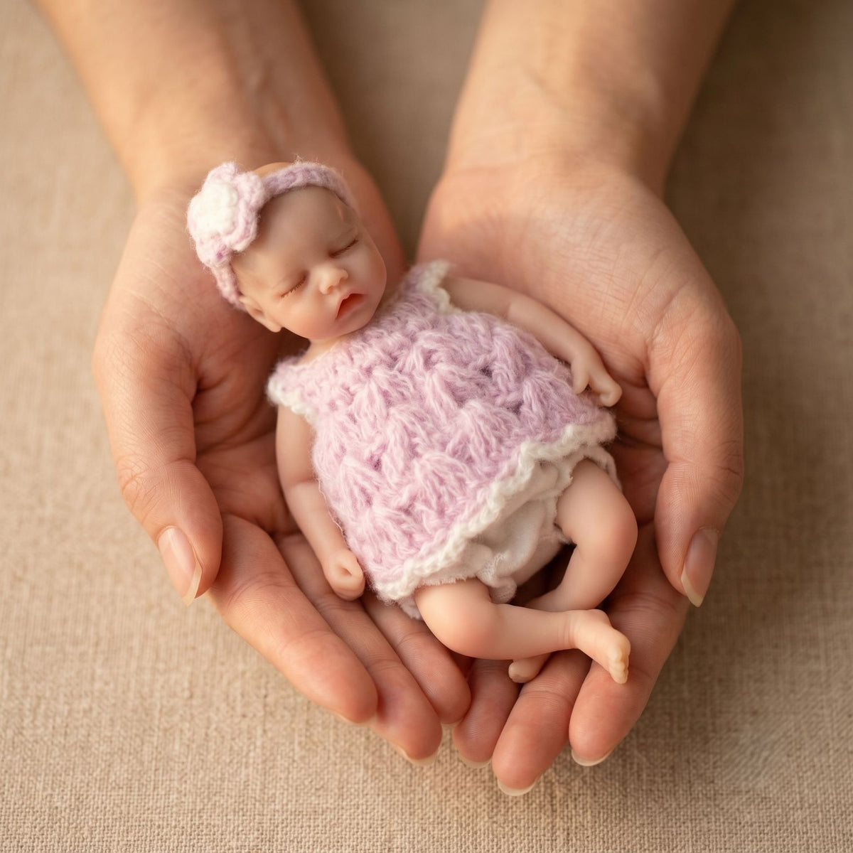 6-inch palm solid silicone reborn baby simulation doll, real-feel stretchable children's toy gift and collectibles