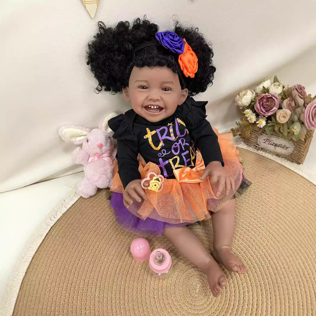 23 Inches Handmade Lifelike Reborn Doll with Cloth Body 3D Skin Realistic Newborn Baby Play Toy Gift for Girls & Doll Collectors