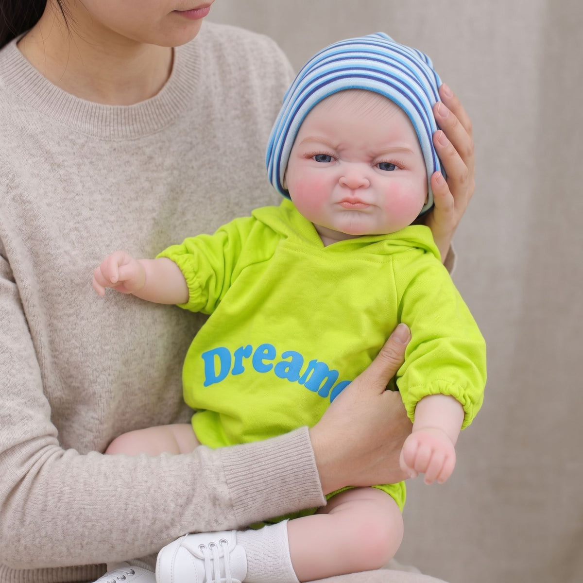 24 inch Hand-painted hair craft reborn baby with Full Vinyl Body children's play house holiday gift collection