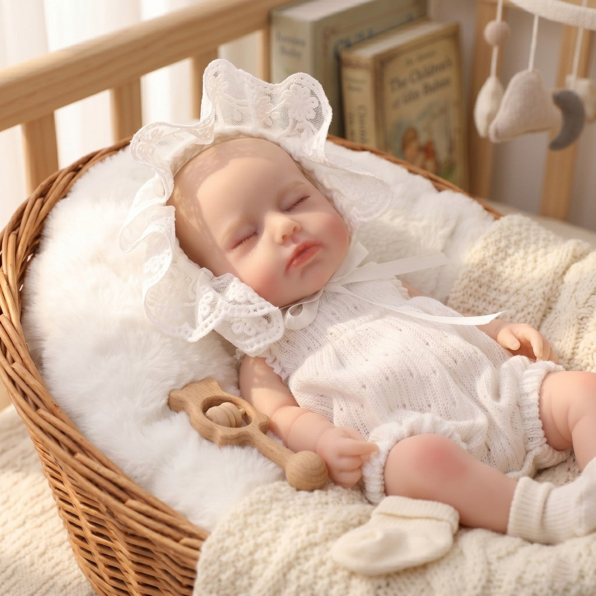 12 inch solid silicone reborn doll with real touch, can stretch 30cm with closed eyes, bald head simulation baby doll