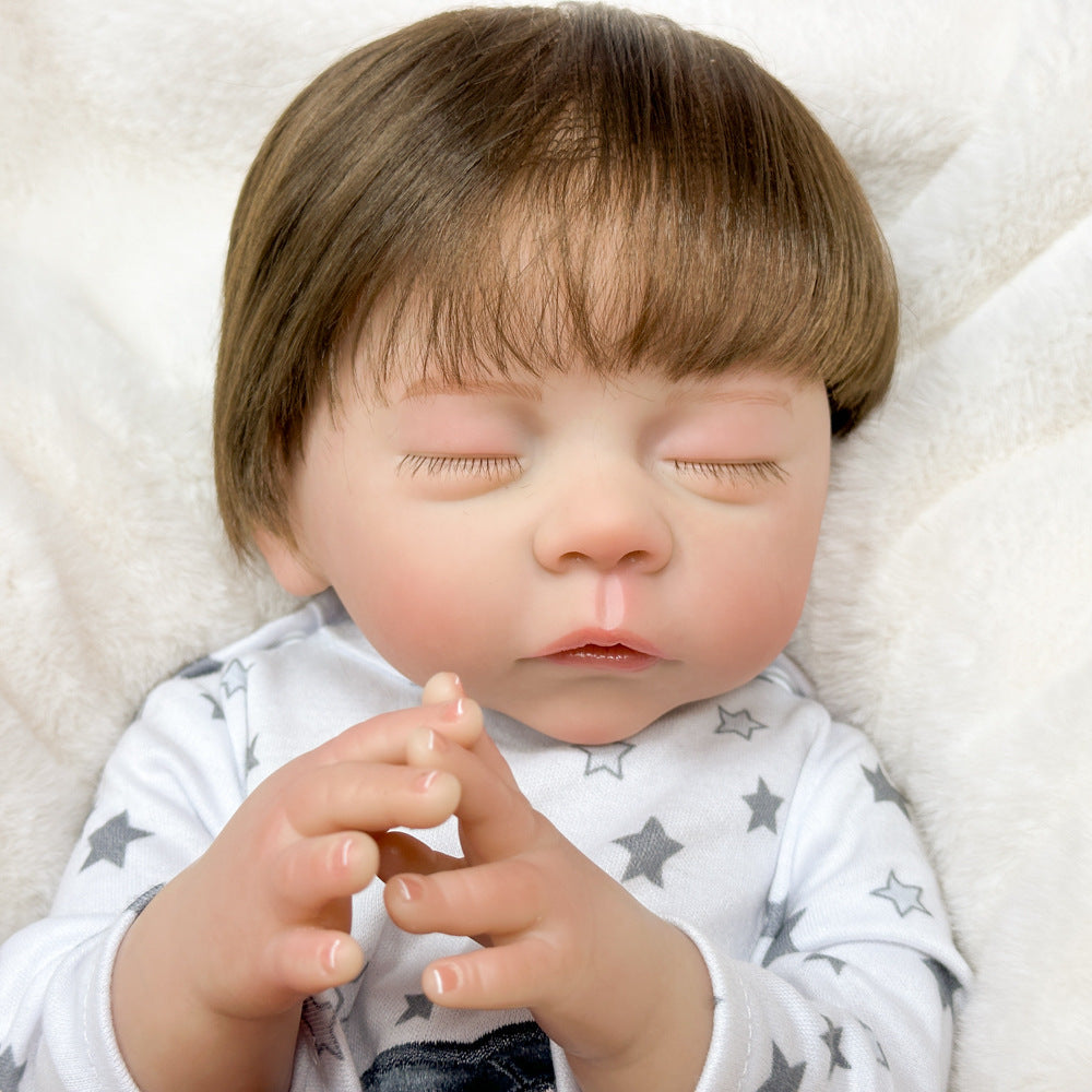Sentimental Holiday Present, 18 Inch Full Vinyl Reborn Doll, Realistic Baby Companion for Children & Adults
