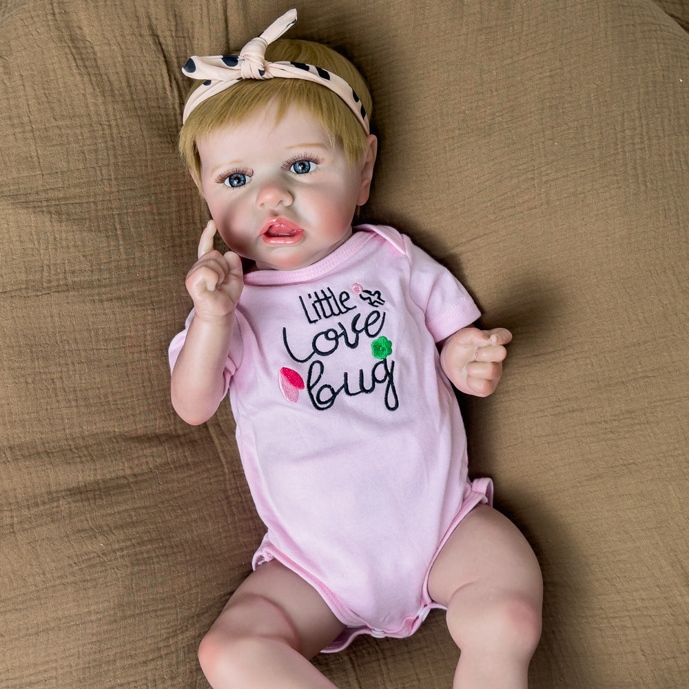 Lifelike 22 Inch Full‑Vinyl Collectible Doll, Blonde Hair & Bright Blue Eyes, Multi‑age Companion Toy for Kids and Adult Collectors