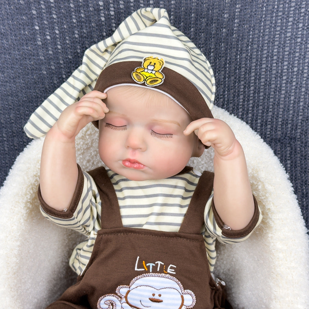 18 Inch Full Vinyl Sleeping Reborn Baby Doll, Birthday & Holiday Gift for Kids & Collectors
