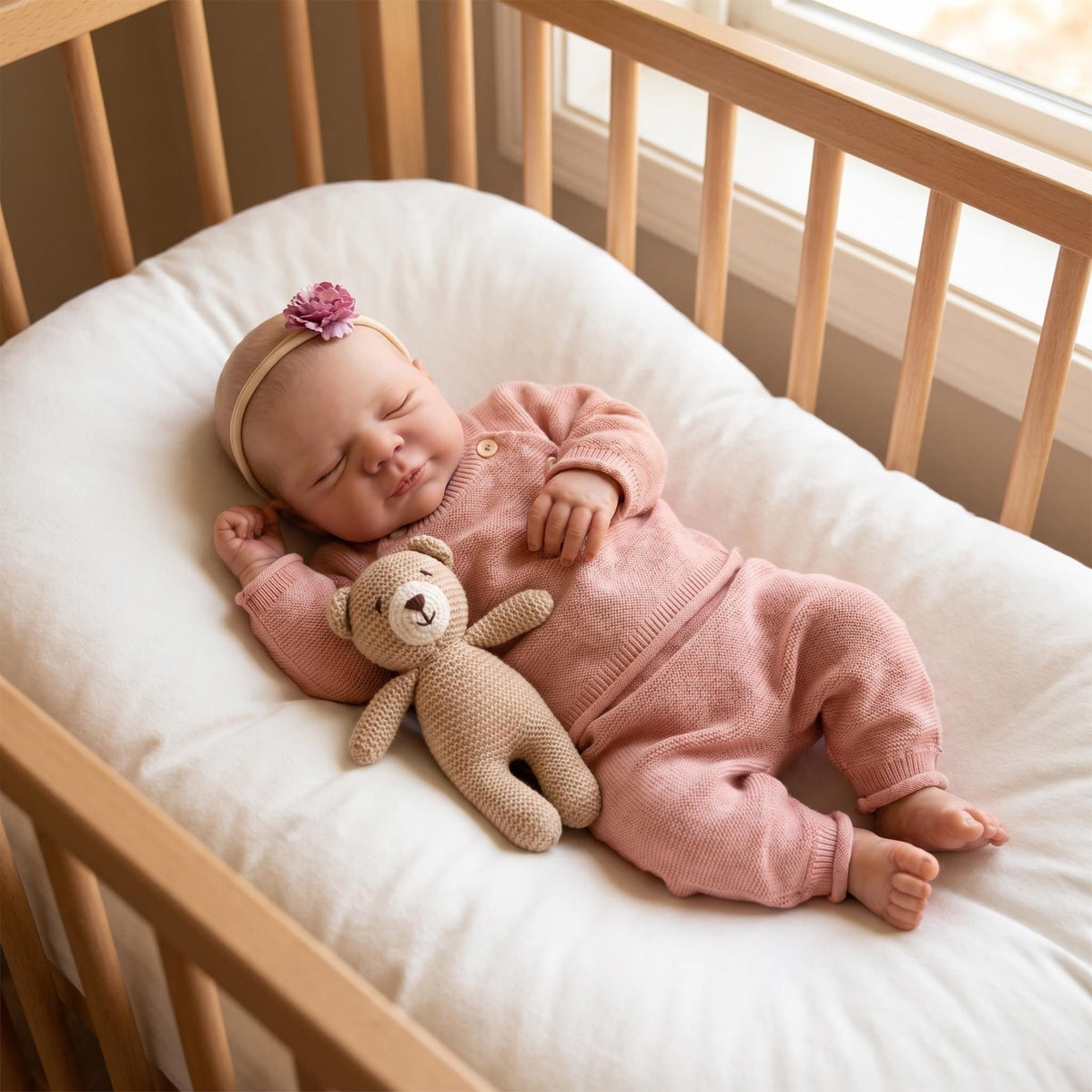 Closed Eyes Sleeping Newborn 19 Inch Full Vinyl Reborn Baby Doll, Toy Perfect Birthday, Christmas & Easter Gift Companion Toy For Girls & Adult Collectors