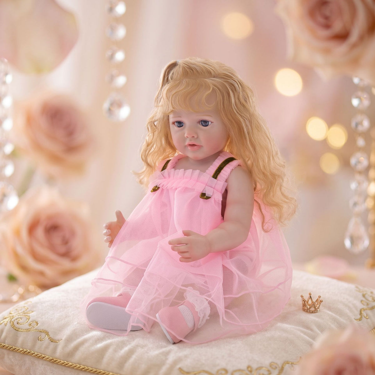 Ultra Realistic 22 inch Full vinyl body Reborn Newborn Doll Soft Bendable Limbs Safe Kids Companion Doll