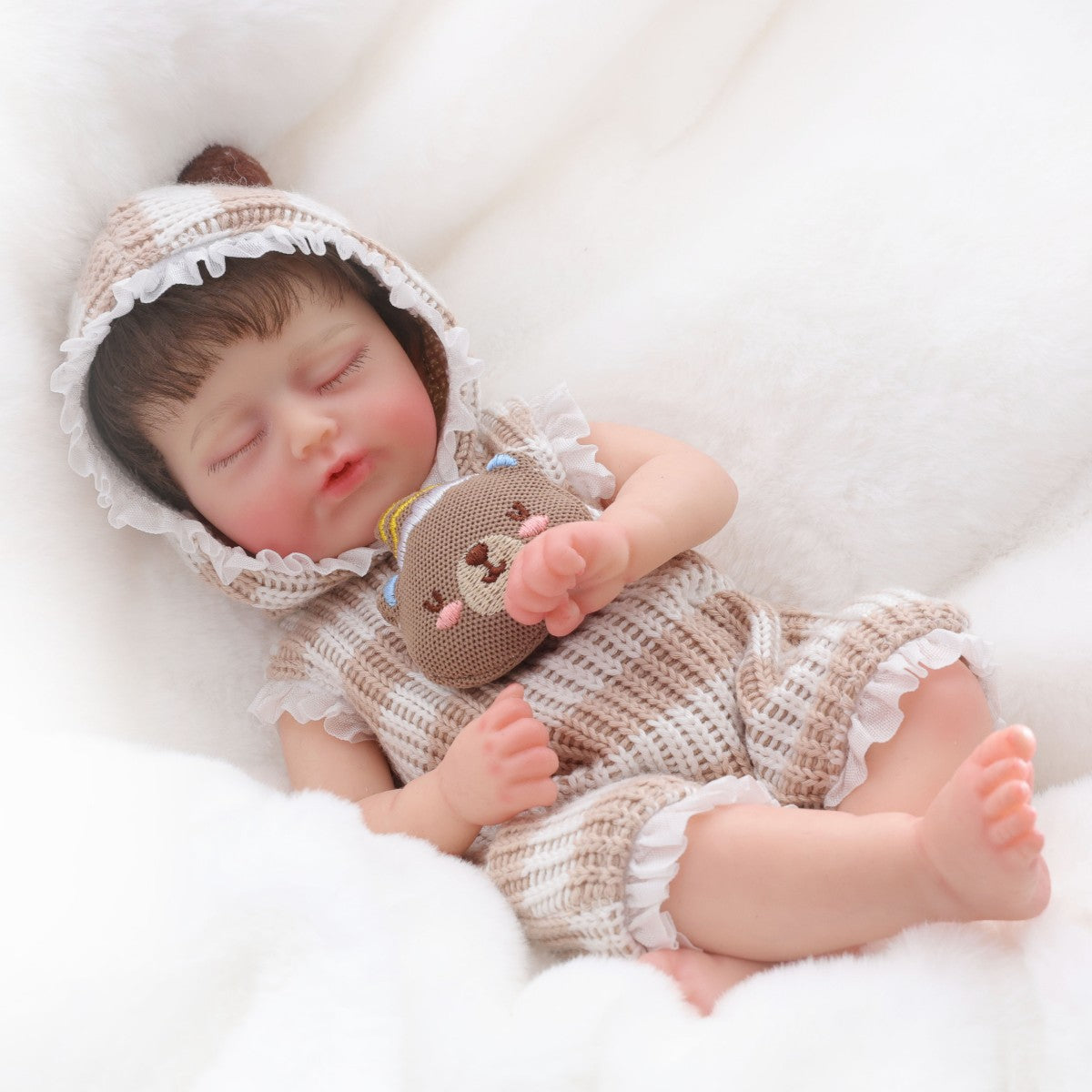 12 inch 30cm hair transplant solid silicone reborn doll simulation baby changing outfit