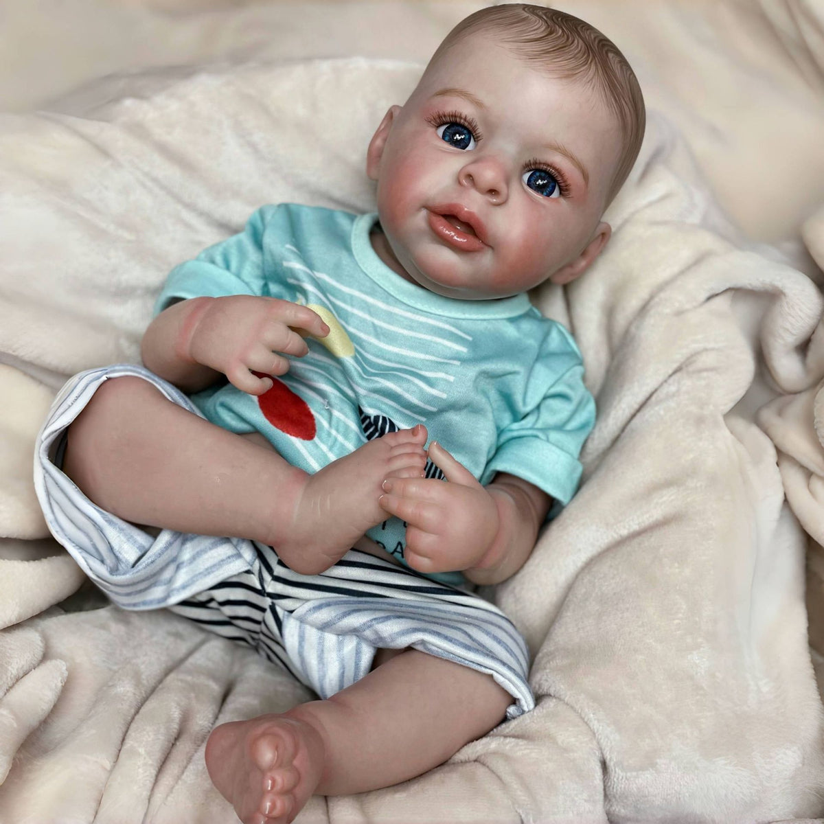 18 inch genuine handmade high-end simulation doll Reborn exquisite painted 3D skin