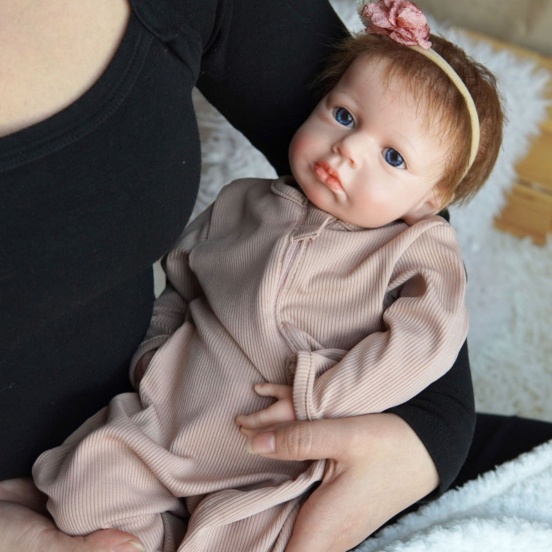 Real Skin Touch 18 Inch Full Soild Silicone Reborn Doll Handcrafted Baby Toy for Kids Birthday Gift