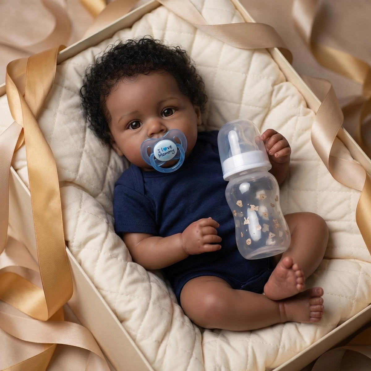 19inch with cloth body Soft Vinyl limbs Touch Soft with Rooted Curly Hair Toys for Girls Reborn Dolls
