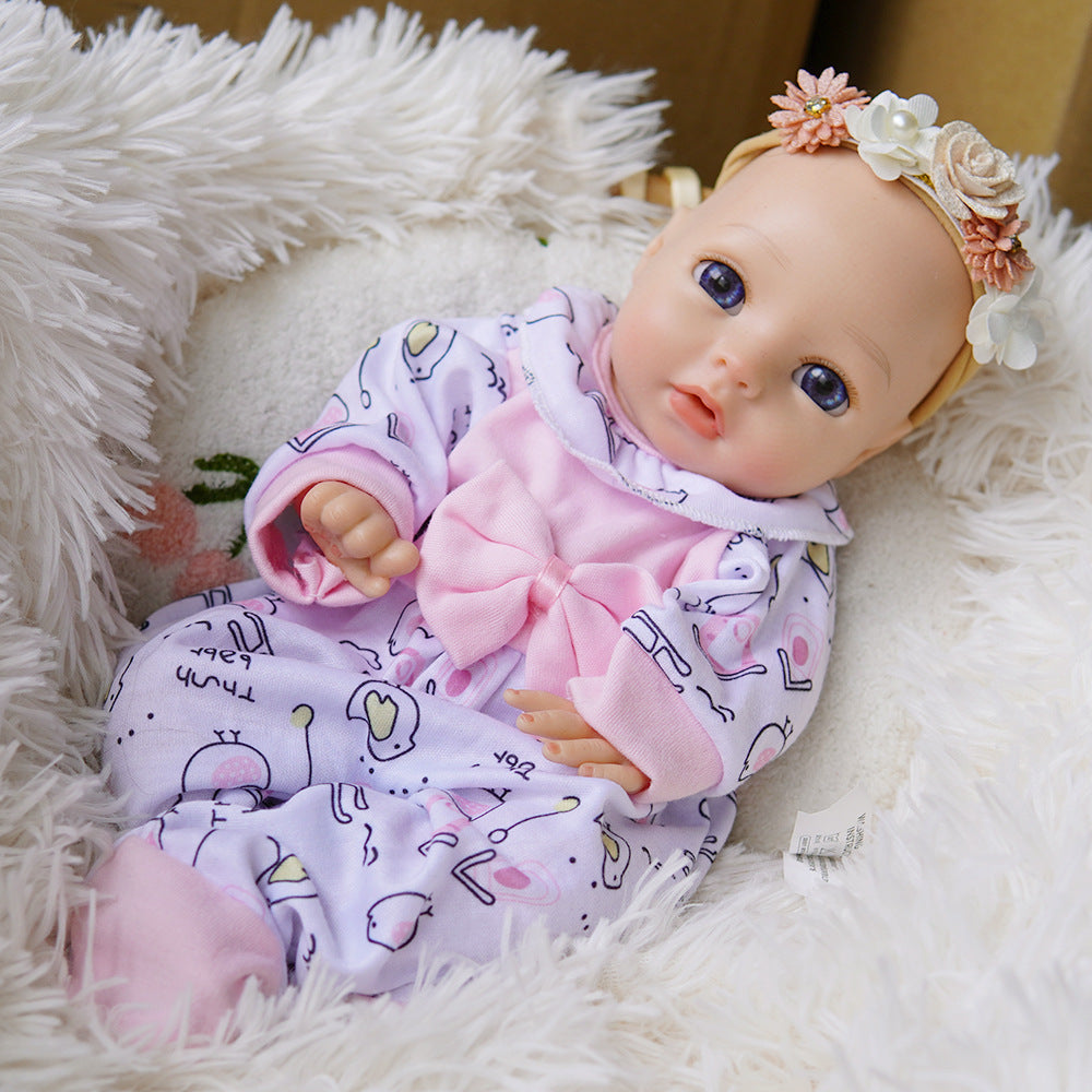 [Drink and Wet System] 13 Inch with Full Soild Silicone Reborn Girl Doll Real Life Drink Pee Function Doll Toy for Kids Play & Doll Collectors