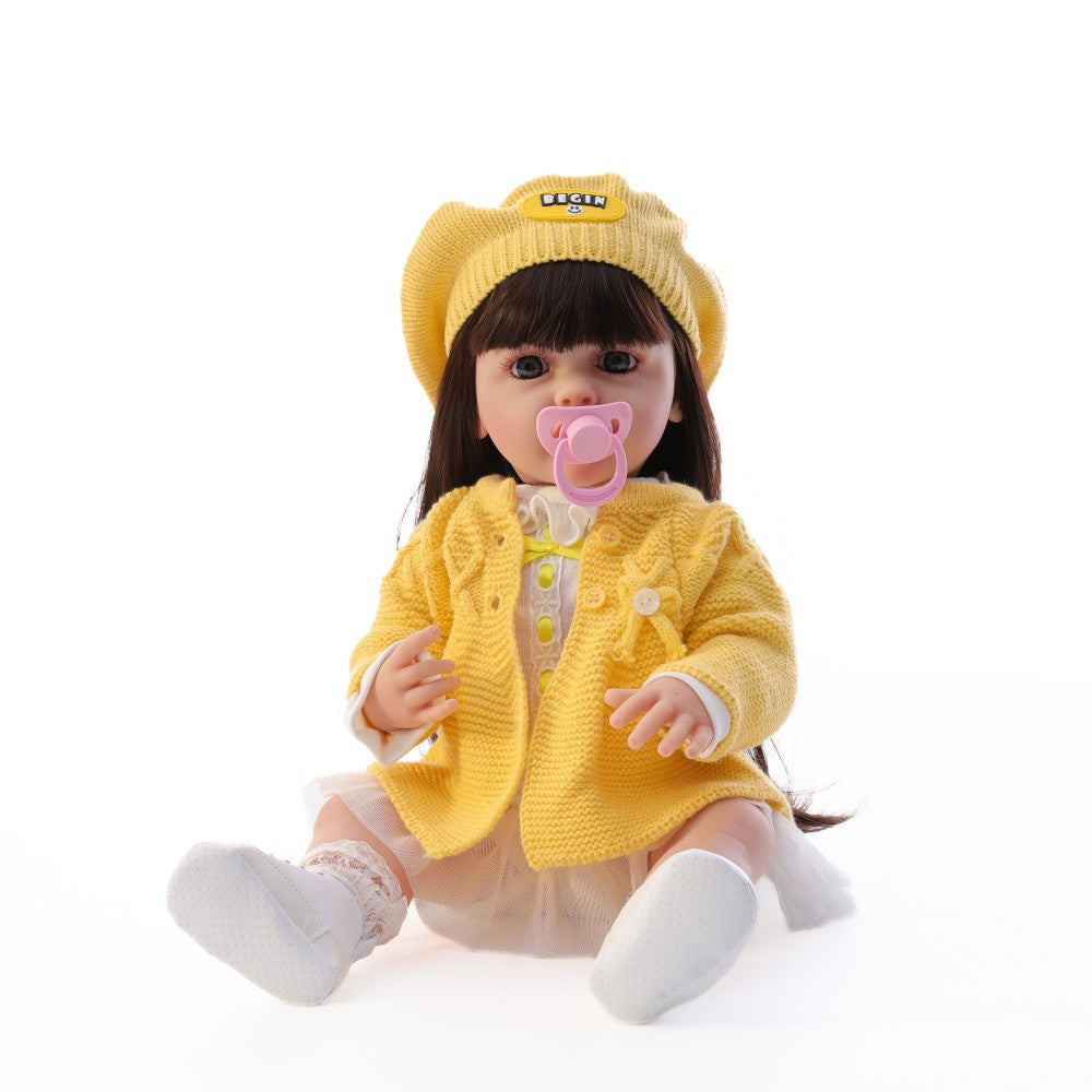 English  Russian Spanish Crying and Laughing Dialogue 22 inch Full Plastic Rebirth Doll Simulation Baby Doll Girl