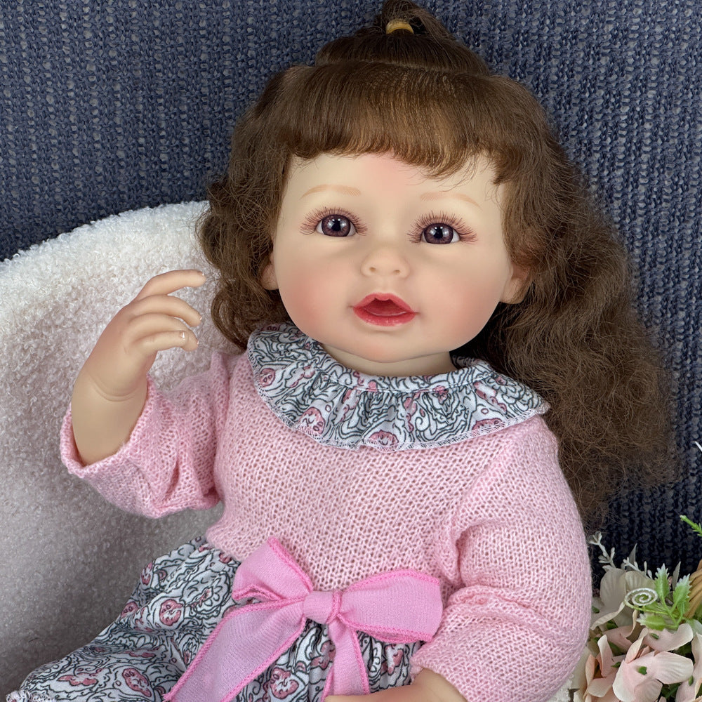 Finely Crafted 22 Inch Full-Vinyl Play Doll, Sweet Bow Decorated Outfit, Popular Gift Option for Birthdays and Special Holidays