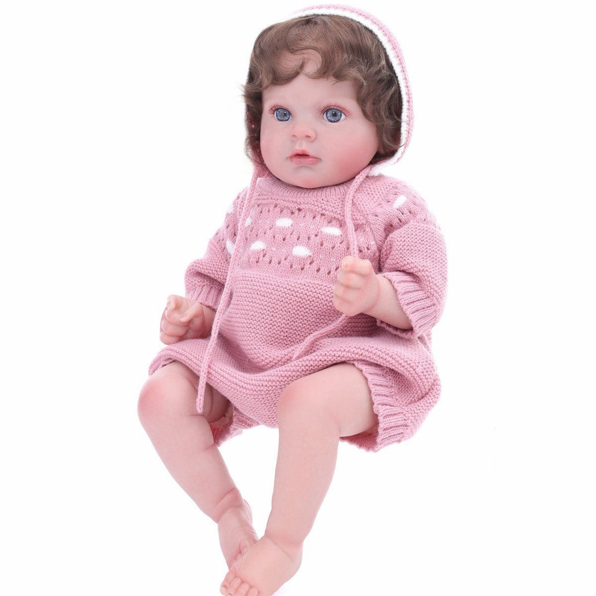 55CM Reborn Doll Simulation Baby Hair Transplant Handmade Exquisite Painted 3D Doll