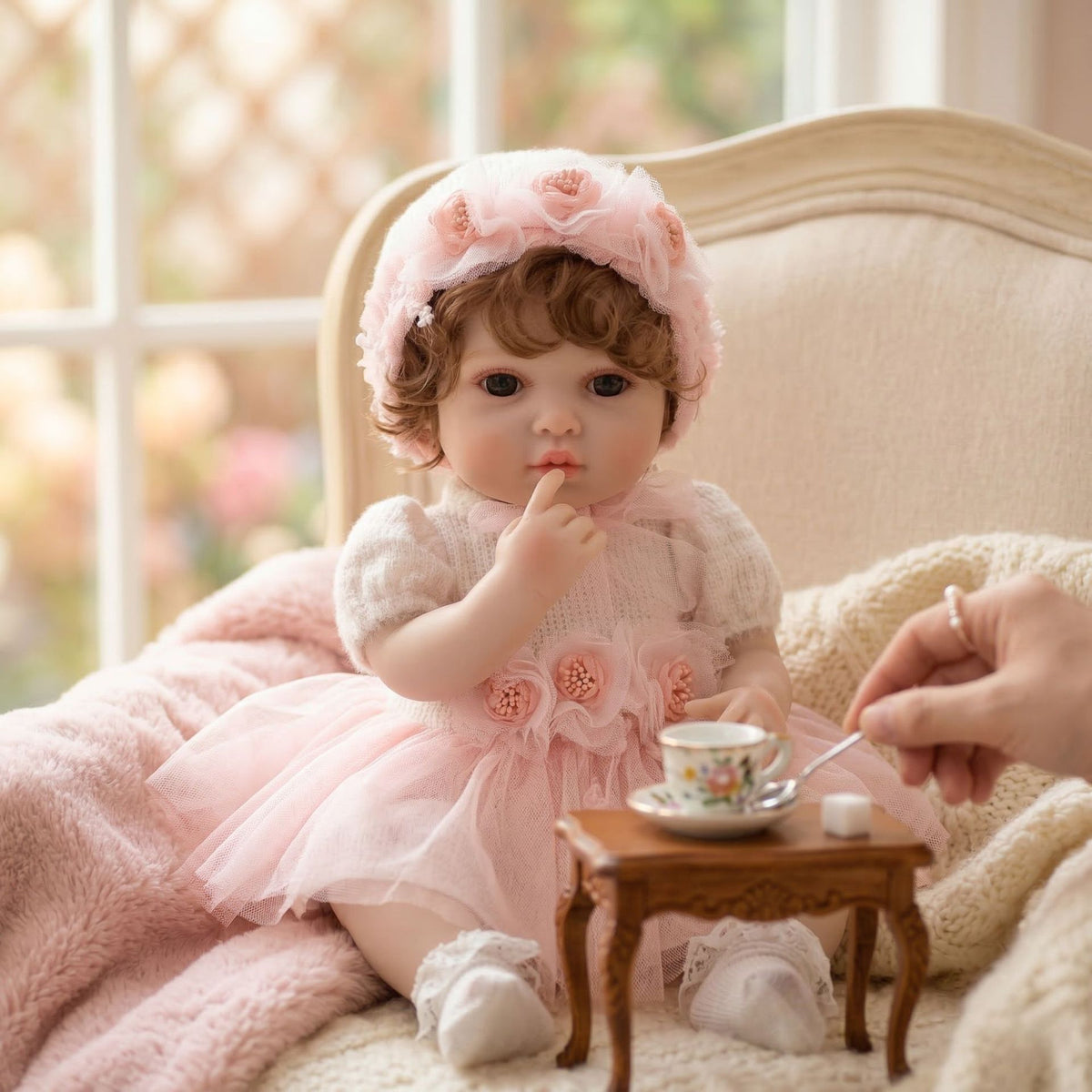 20inch/50CM reborn doll, hair transplant, fully vinyl body reborn doll, exquisitely hand-painted, 3D doll dress-up for gift and collectibles