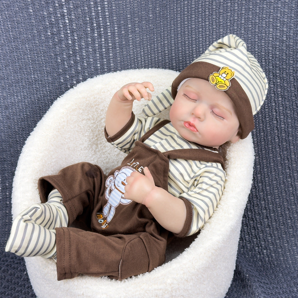 18 Inch Full Vinyl Sleeping Reborn Baby Doll, Birthday & Holiday Gift for Kids & Collectors
