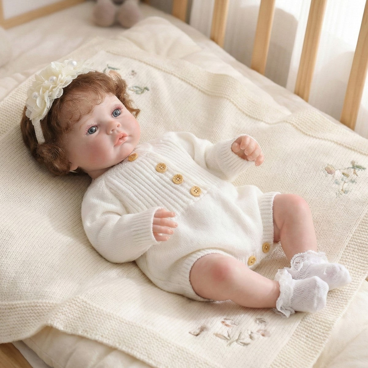 18 inch Hair Transplant Rebirth Doll 45CM Cloth Body Simulation Baby