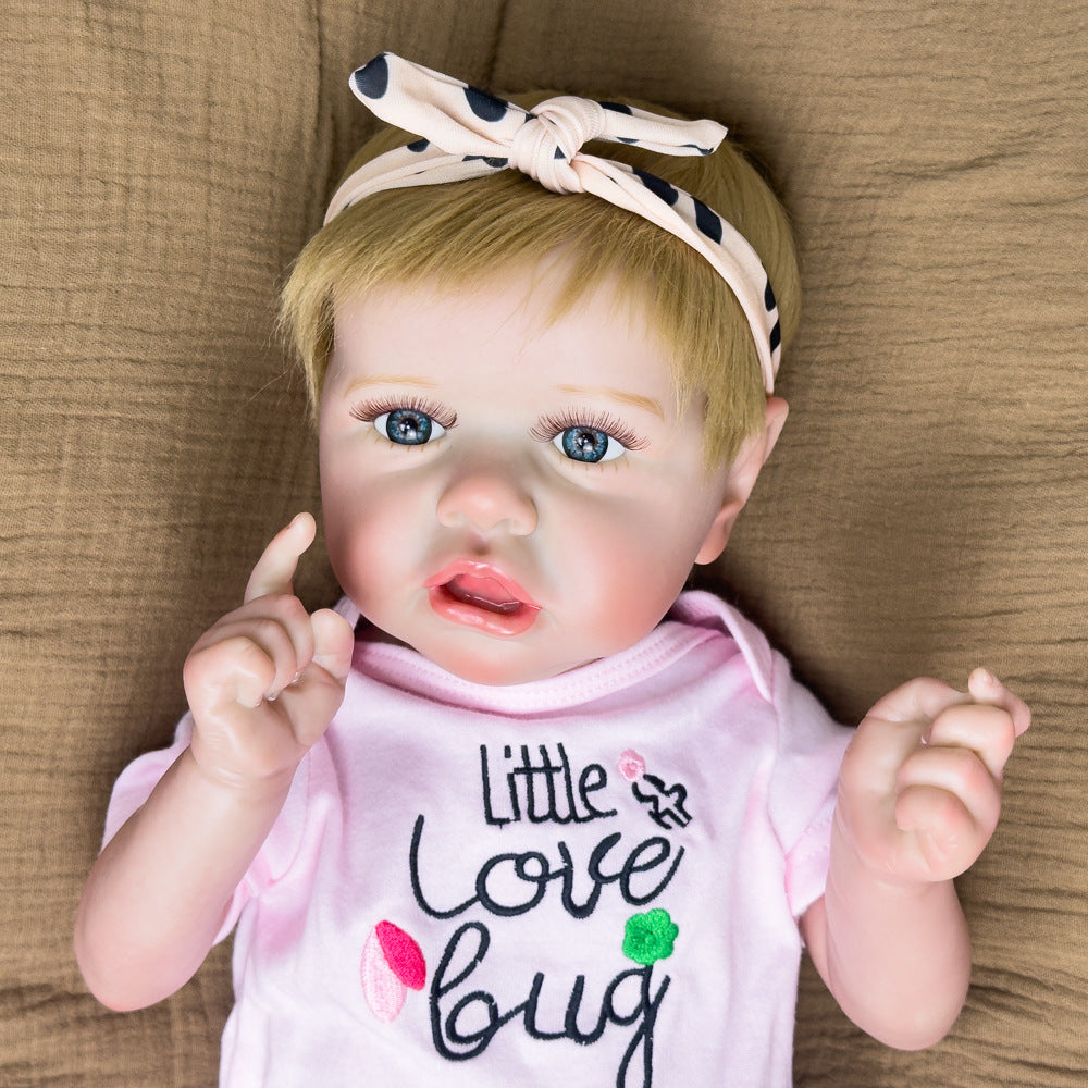 Lifelike 22 Inch Full‑Vinyl Collectible Doll, Blonde Hair & Bright Blue Eyes, Multi‑age Companion Toy for Kids and Adult Collectors