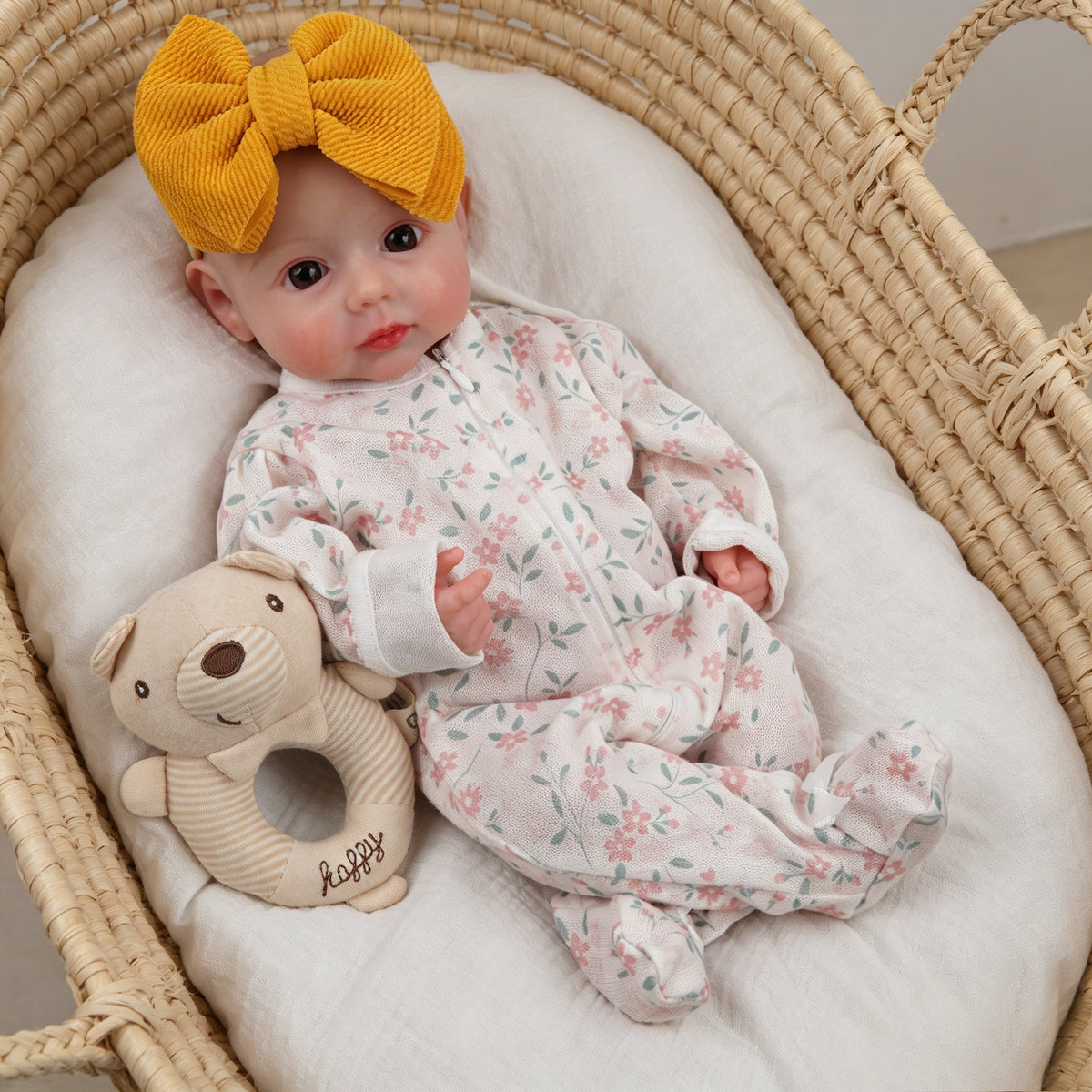New Reborn Doll 16 / 18 inch with Full Soild Silicone Body female doll with pacifier toy gift