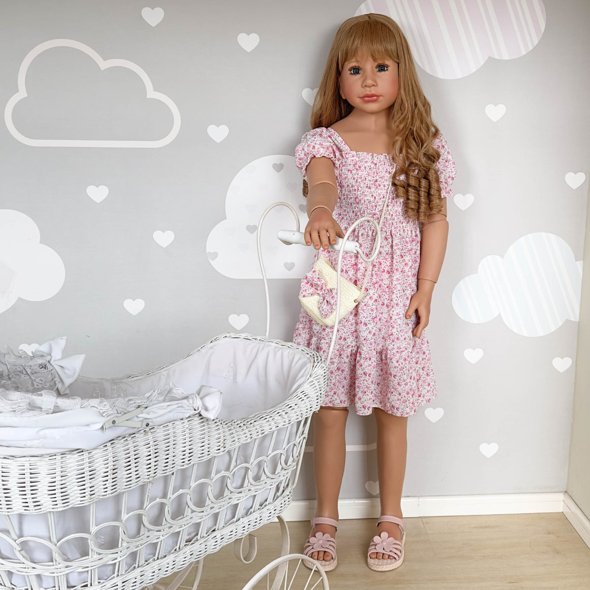47 Inch Standing Toddler Reborn Dolls with Full Vinyl Body, Companion Toy Suitable For All Occasion Holiday Gifting & Home Display
