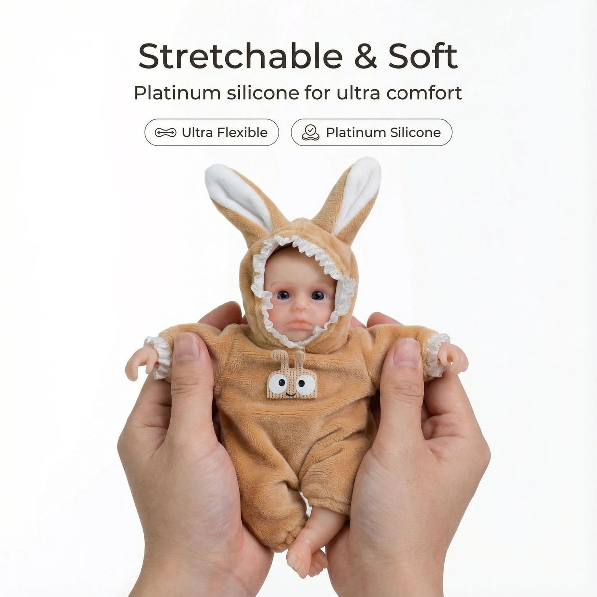 15CM Snail Small Ears Solid Silicone Rebirth Doll