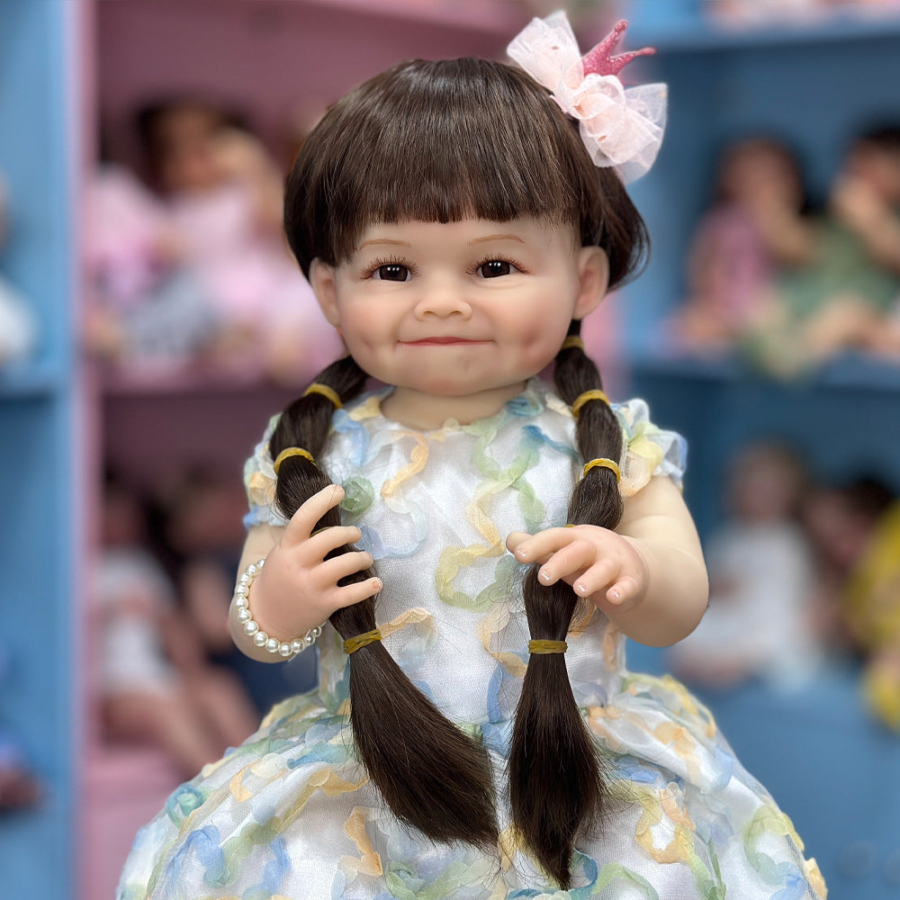 22 Inch Full‑Vinyl Sweet Girl Reborn Doll, Heart‑warming Present for Birthdays and Holiday Festivities