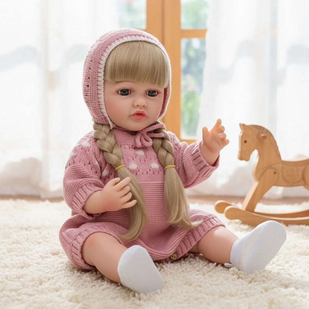Russian English Spanish Crying and Laughing Dialogue 22 inch Full Plastic Rebirth Doll Simulation Baby Doll Girl