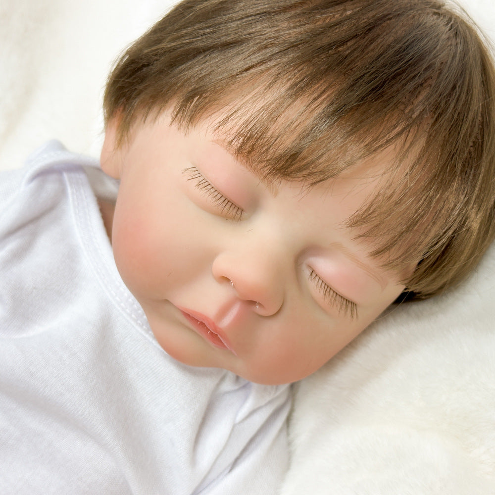 18in Full Vinyl Lifelike Sleeping Baby Doll, Sentimental Birthday Keepsake Present for Kids & Adult Enthusiasts