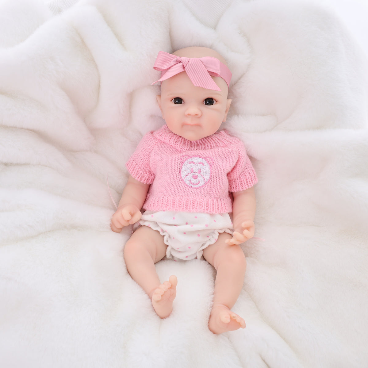 12 Inch Lifelike Reborn Baby Doll with Full Solid Silicone Body Realistic 3D Vein Skin Handcrafted Newborn Doll Perfect Birthday Christmas Gift for Little Girls